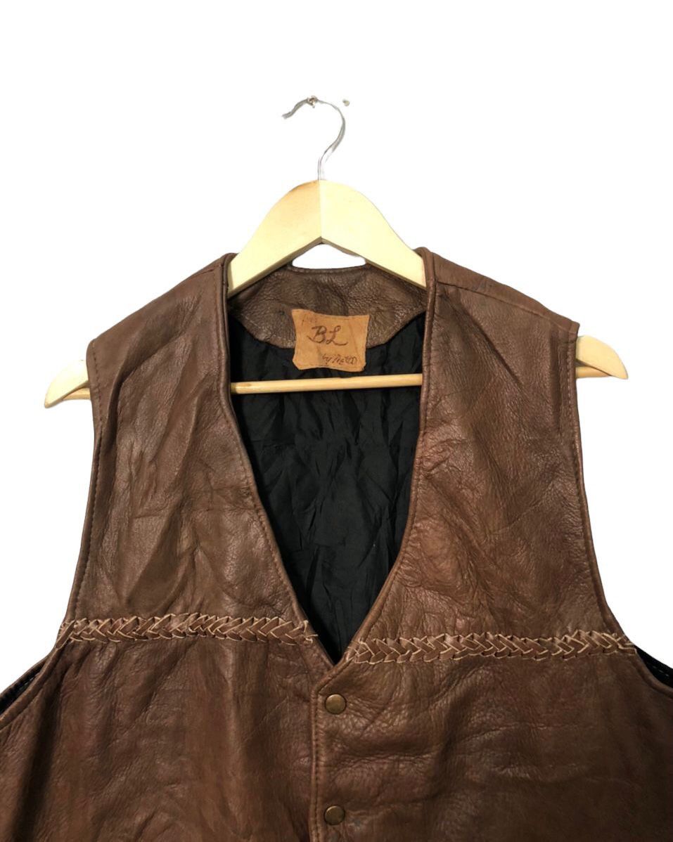 Japanese Brand Vintage BL Button Ups Leather Vest Jacket Size US L / EU 52-54 / 3 - 3 Thumbnail