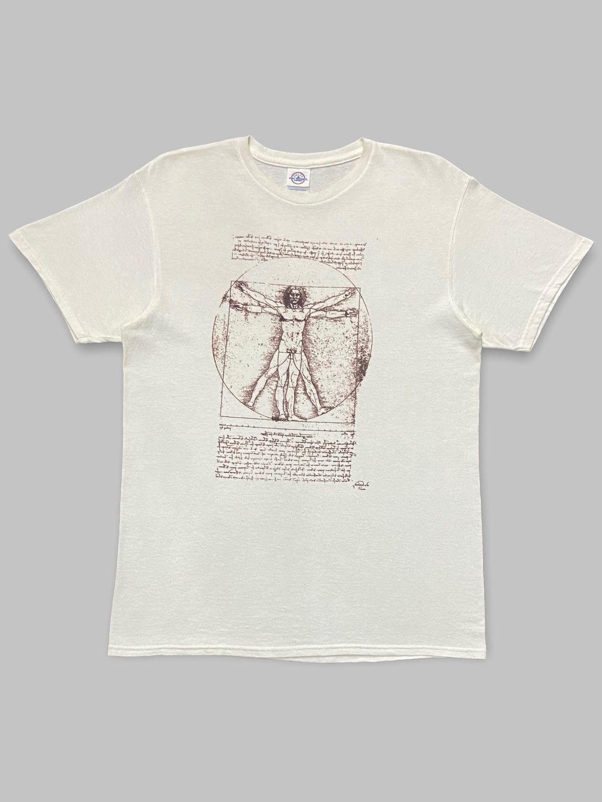 Vintage Vintage Leonardo Da Vinci Vitruvian Man Tshirt Size US M / EU 48-50 / 2 - 1 Thumbnail