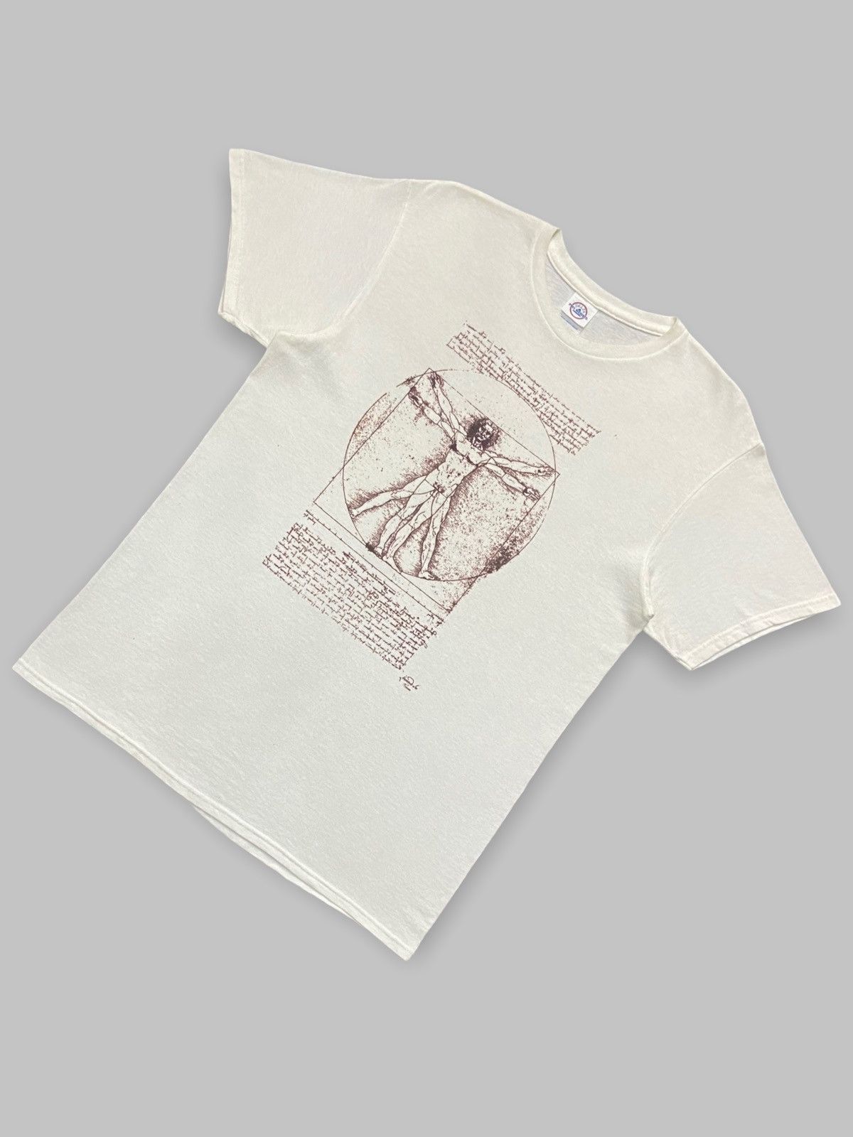 Vintage Vintage Leonardo Da Vinci Vitruvian Man Tshirt Size US M / EU 48-50 / 2 - 2 Thumbnail