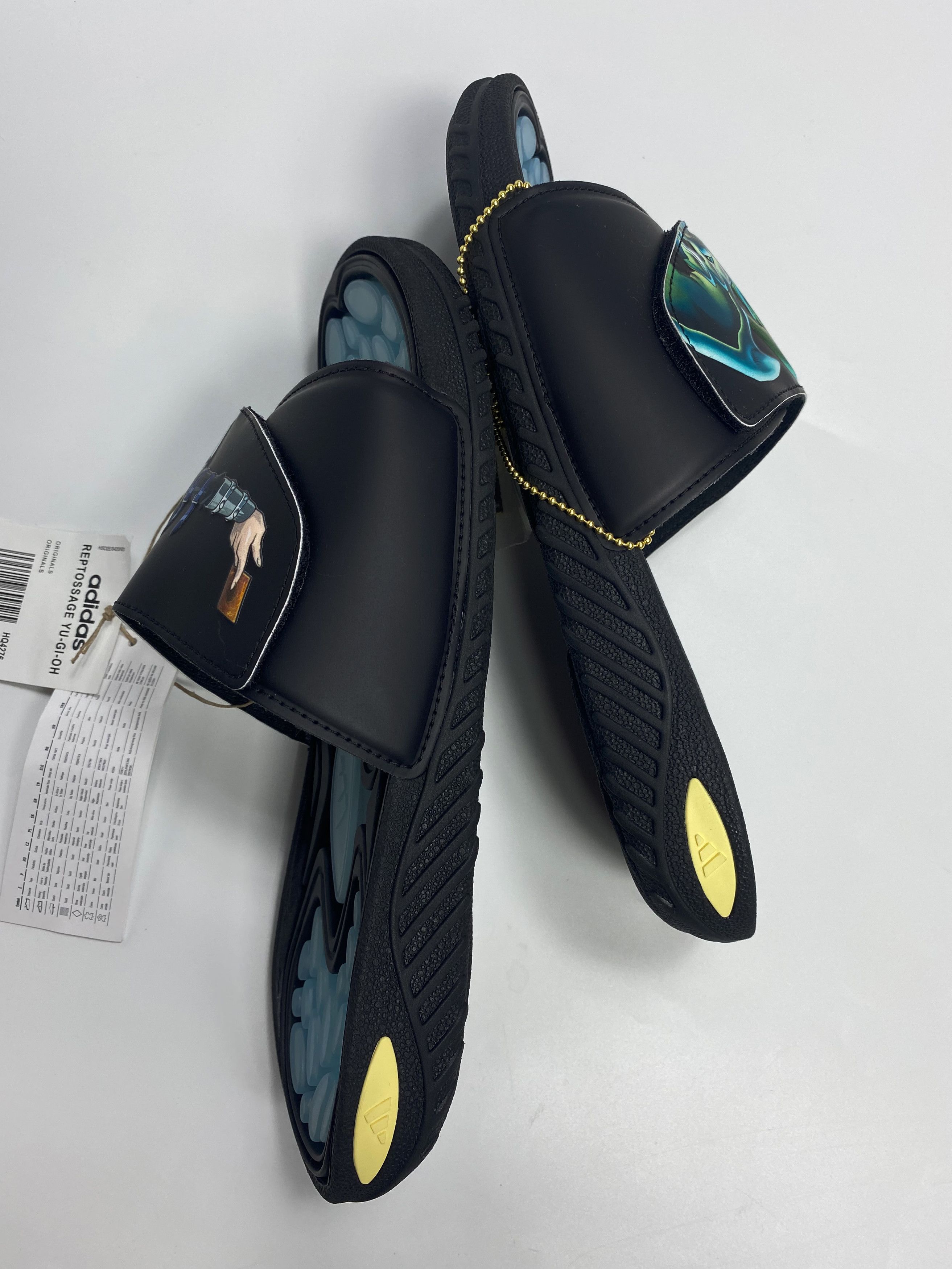 Adidas NWT Adidas Reptossage Yu-Gi-Oh Blue Eyes White Dragon Slides Size US 8.5 / EU 41-42 - 4 Thumbnail