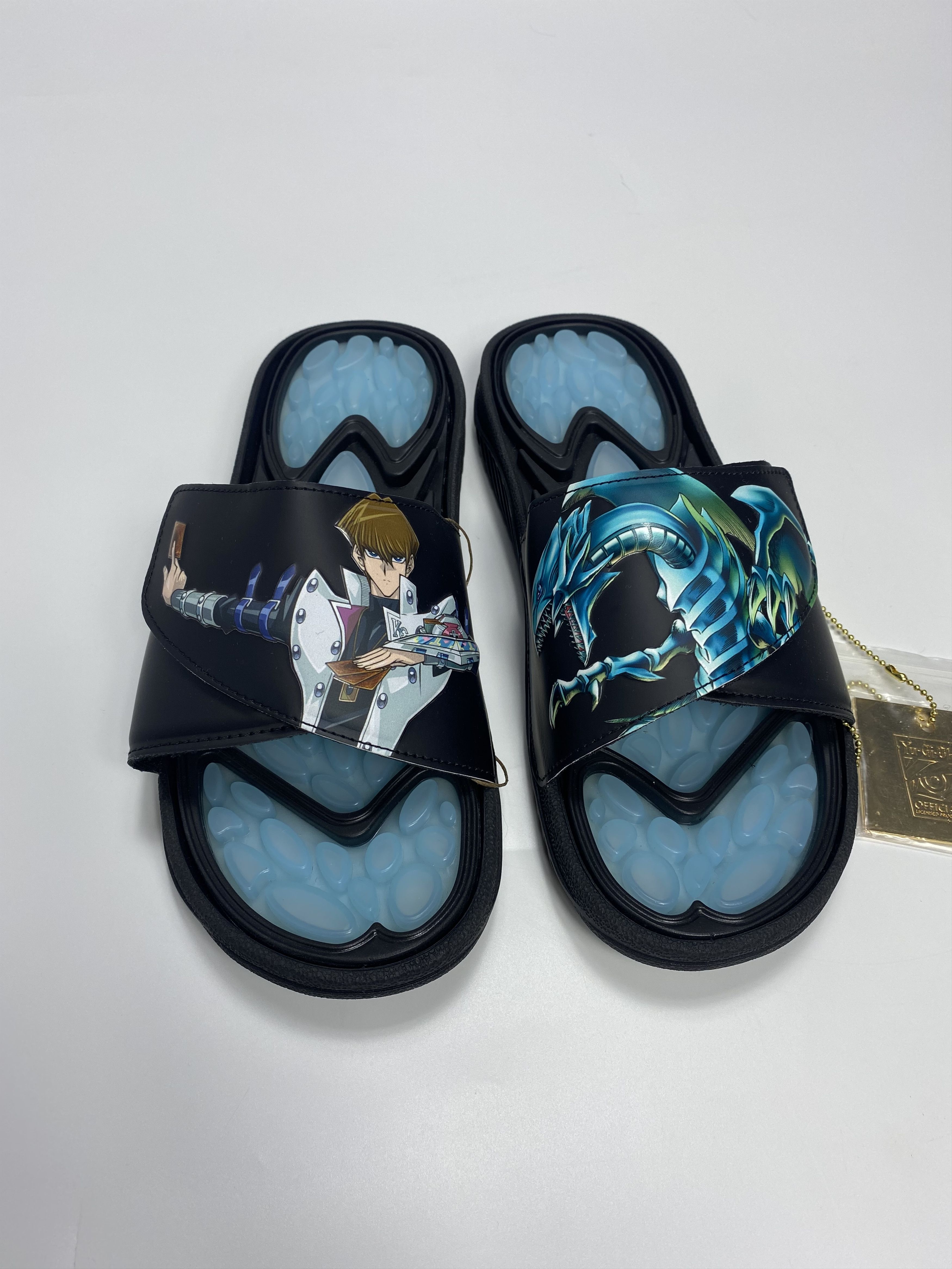 Adidas NWT Adidas Reptossage Yu-Gi-Oh Blue Eyes White Dragon Slides Size US 8.5 / EU 41-42 - 2 Thumbnail