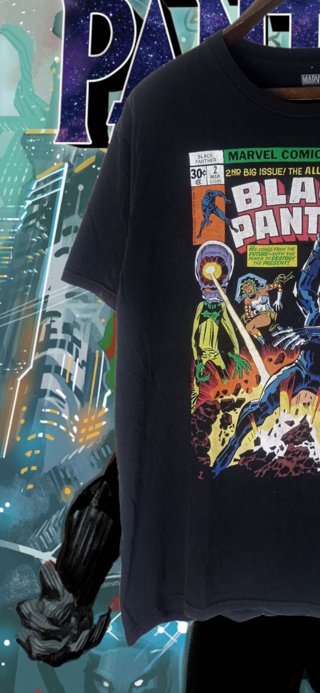 Cartoon Network × Marvel Comics Marvel Comics Black Panther the Six Million Year man tee Size US XL / EU 56 / 4 - 3 Thumbnail