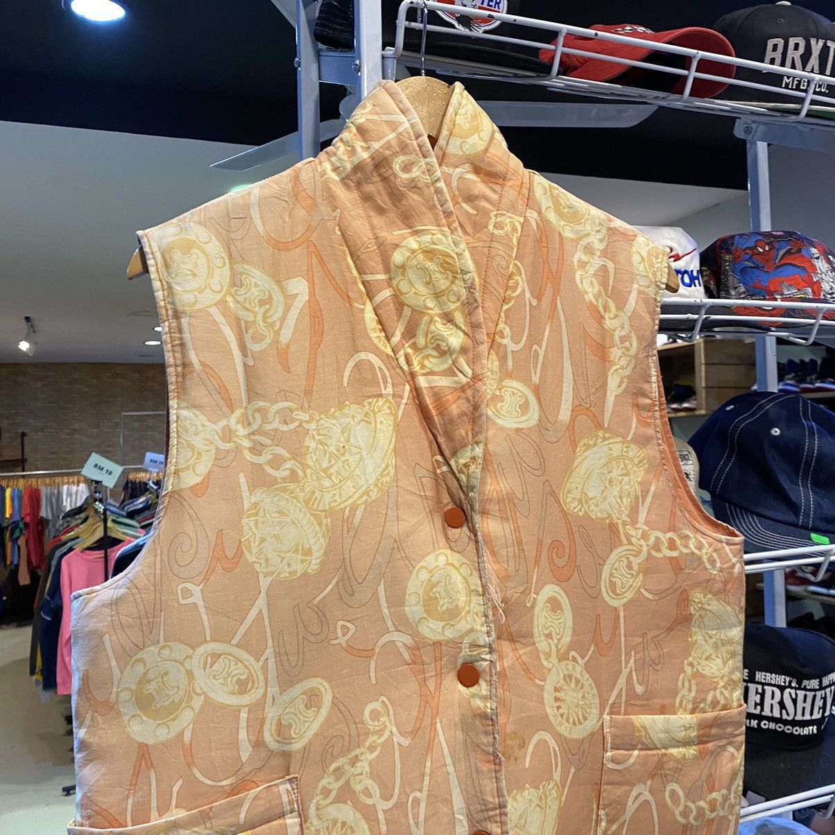 Celine × Hedi Slimane × Other 🔥Archive Celine Full Print Puffer Down Tank Top Jacket Size US L / EU 52-54 / 3 - 5 Thumbnail