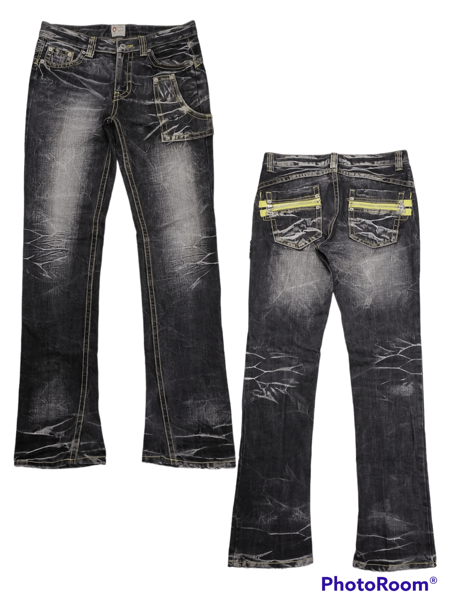 Japanese Brand FLARED TWIST🔥🔥🔥Pinball Washed Black Denim Bushpants⚡ Size US 31 - 1 Thumbnail