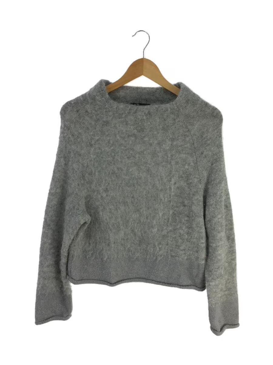 image of Yohji Yamamoto x YS Yamamoto Cropped Body Alpaca Raglan Knit Sweater in Grey, Men's (Size Medium)
