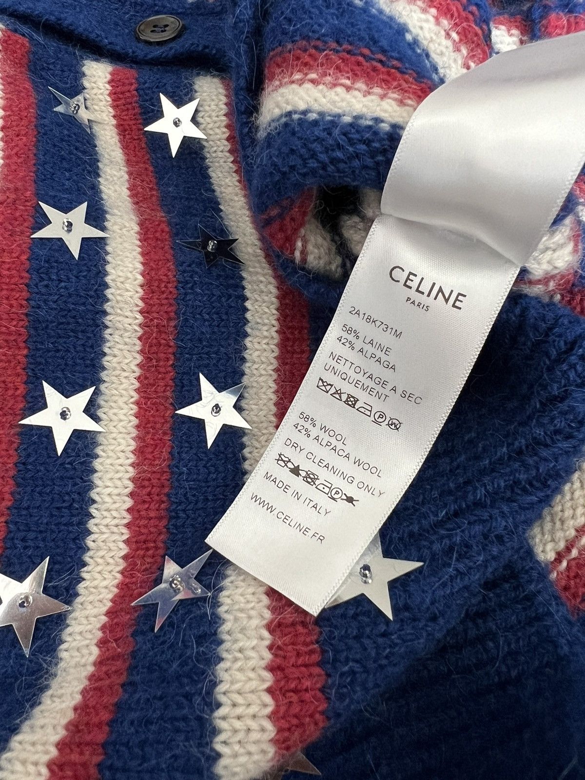 Celine × Hedi Slimane SS21 Star Embroidered Loose Cardigan sz S Size US S / EU 44-46 / 1 - 8 Thumbnail