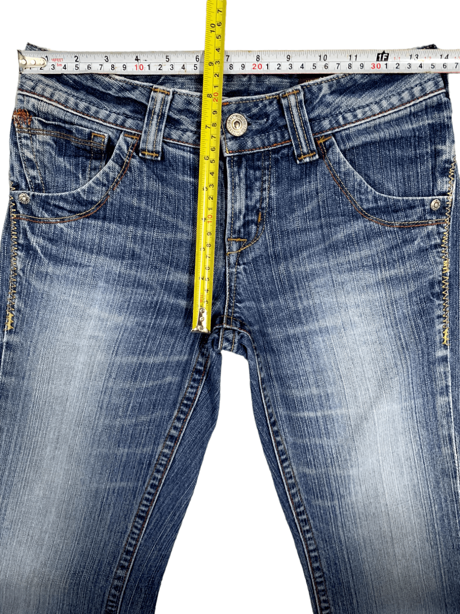 Japanese Brand Vintage Japanese Brand Blue Wash Flare Style Jeans Size US 28 / EU 44 - 14 Thumbnail