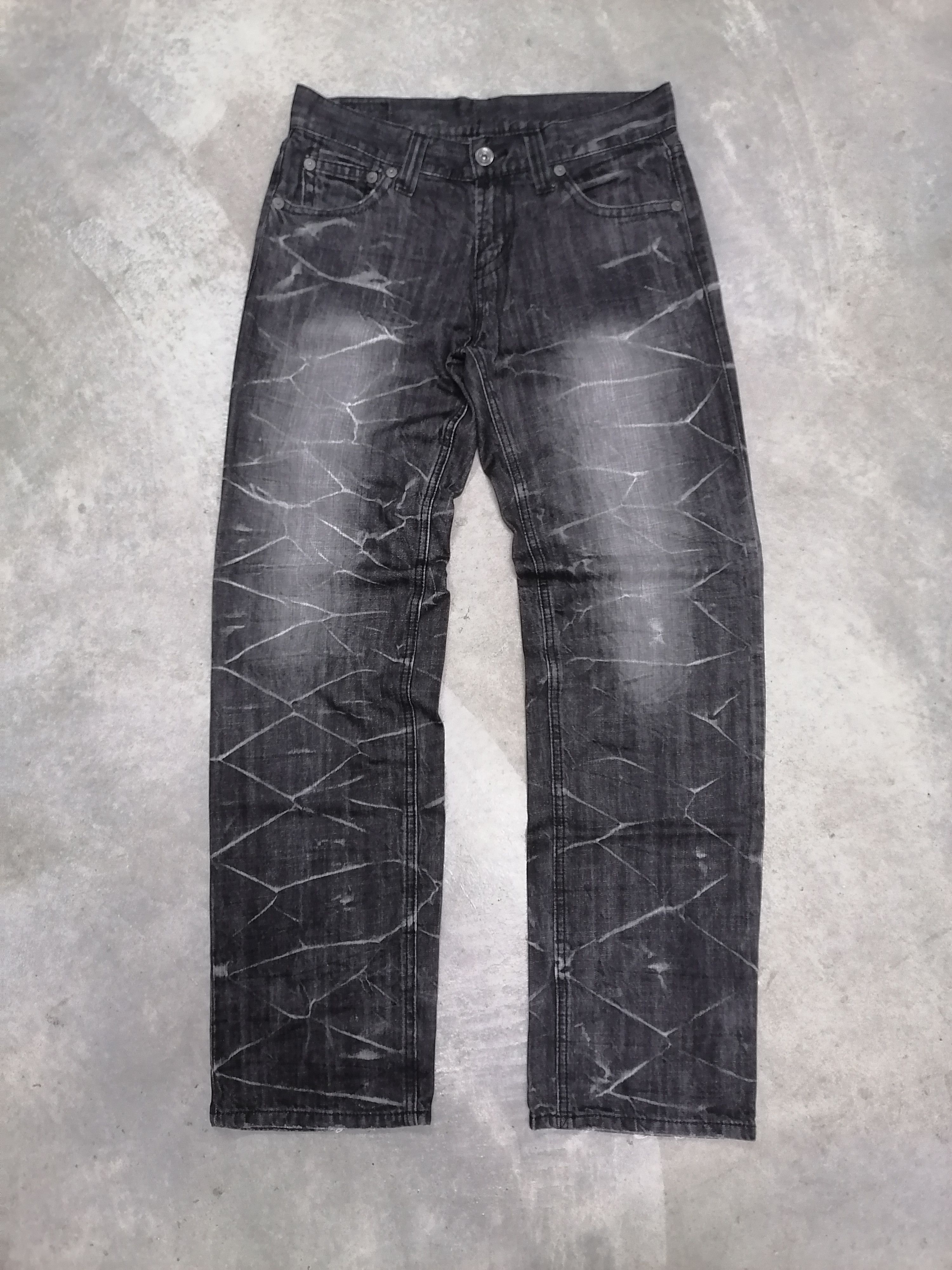 Japanese Brand Rare🔥Camp David Flash Design Distressed Denim Pants🔥 Size US 33 - 2 Thumbnail