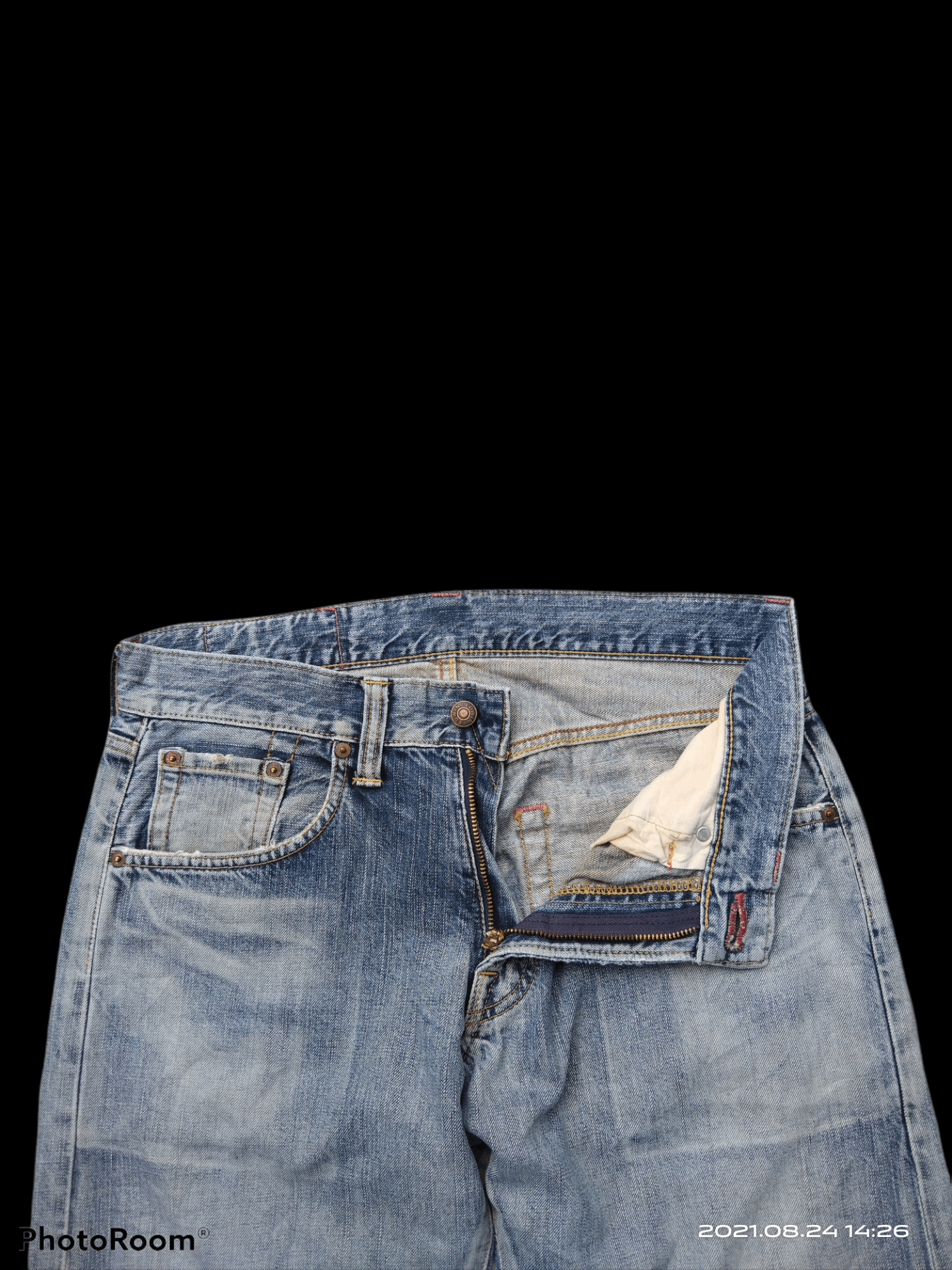 Edwin DISTRESSED KURT COBAIN STYLE RIPED EDWIN MADE IN JAPAN Size US 33 - 5 Thumbnail