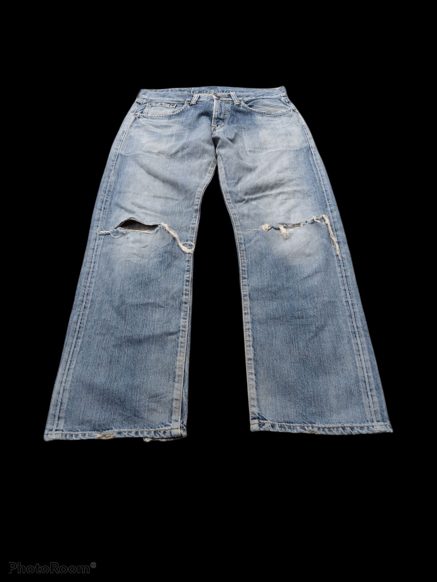 Edwin DISTRESSED KURT COBAIN STYLE RIPED EDWIN MADE IN JAPAN Size US 33 - 3 Thumbnail
