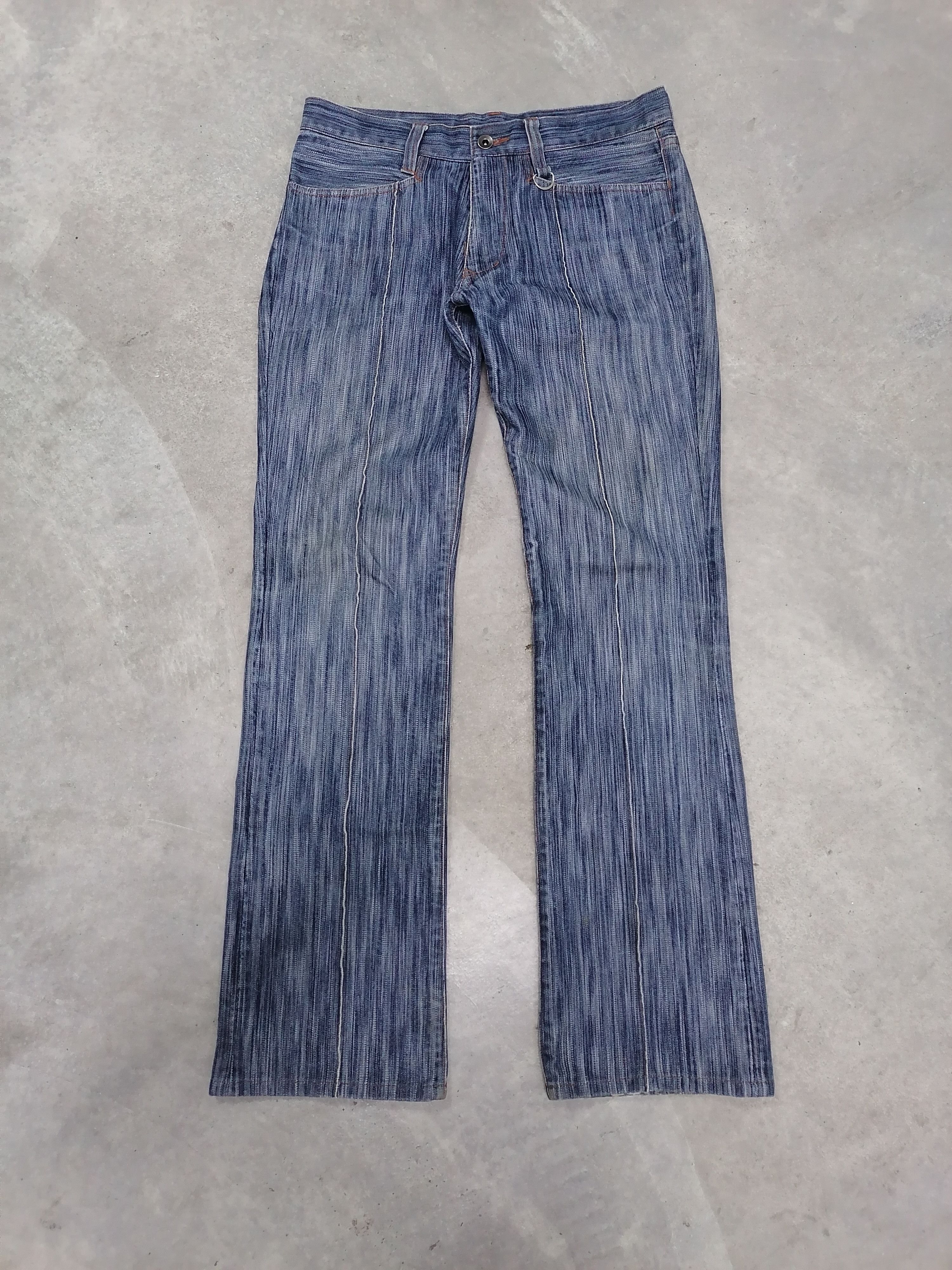 Japanese Brand Rare🔥Nicole Club For Men Stripe Distressed Denim Pants⚡⚡⚡ Size US 30 / EU 46 - 3 Thumbnail