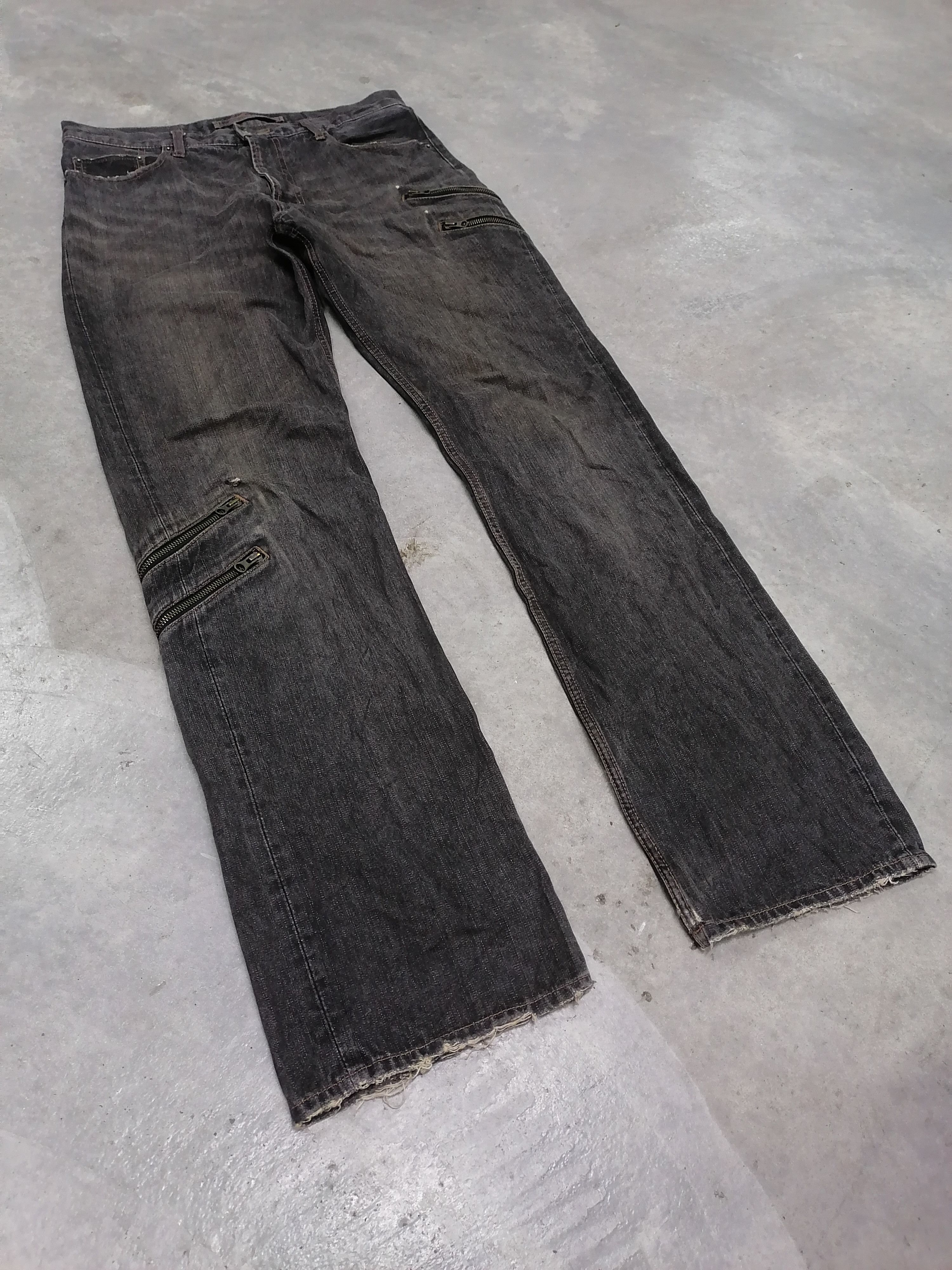 PPFM Rare🔥PPFM Multizipper Pocket Distressed Denim Pants⚡⚡⚡ Size US 33 - 2 Thumbnail