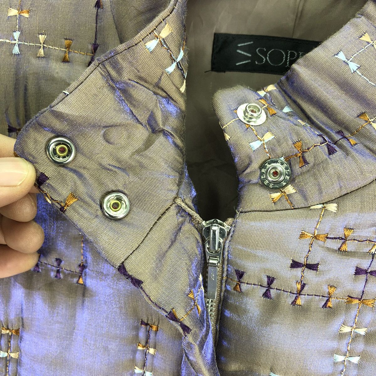 Japanese Brand × Vintage Vintage Reflect Light Embroidery Women Jacket by Sophia Size S / US 4 / IT 40 - 10 Thumbnail