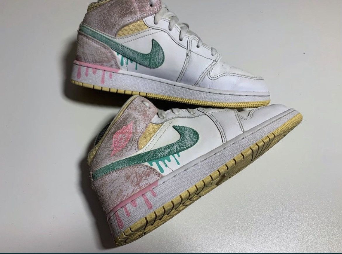 Nike Air Jordan Mid Paint Drip Ice Cream Pink 37