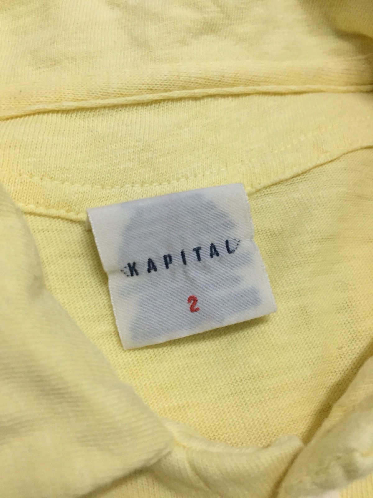 GRAIL🔥OG Kapital Hemp Yellow Plain Polo Shirt