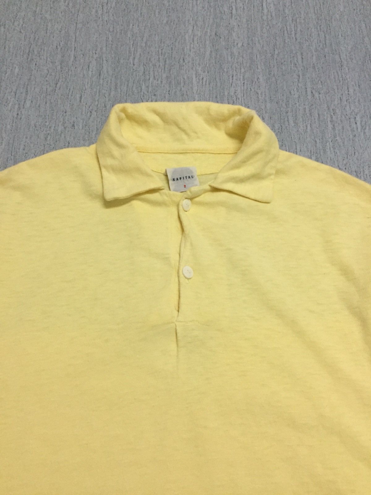 Kapital GRAIL🔥OG Kapital Hemp Yellow Plain Polo Shirt Size US M / EU 48-50 / 2 - 1 Thumbnail