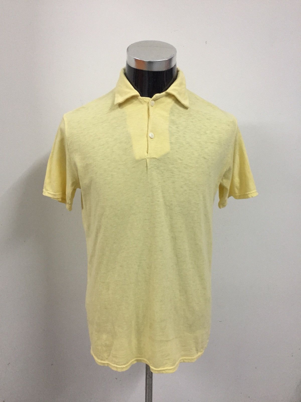 Kapital GRAIL🔥OG Kapital Hemp Yellow Plain Polo Shirt Size US M / EU 48-50 / 2 - 2 Thumbnail