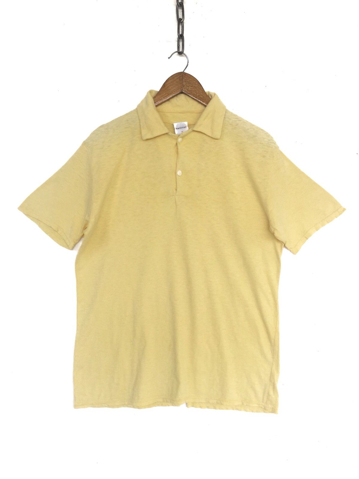 Kapital GRAIL🔥OG Kapital Hemp Yellow Plain Polo Shirt Size US M / EU 48-50 / 2 - 4 Thumbnail