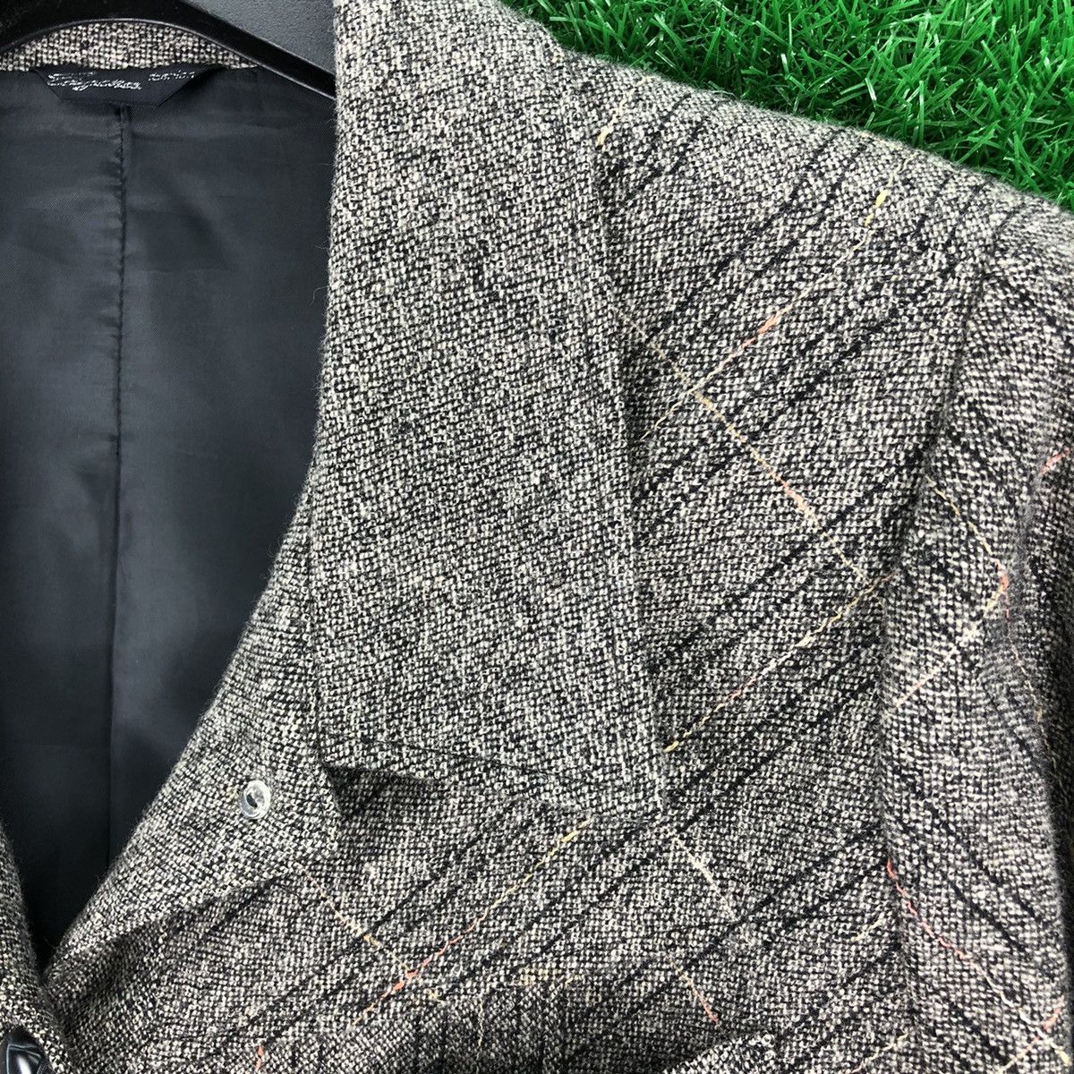 Japanese Brand Vintage 90's Wool Tartan Grey Check Women Jacket Size M / US 6-8 / IT 42-44 - 7 Thumbnail