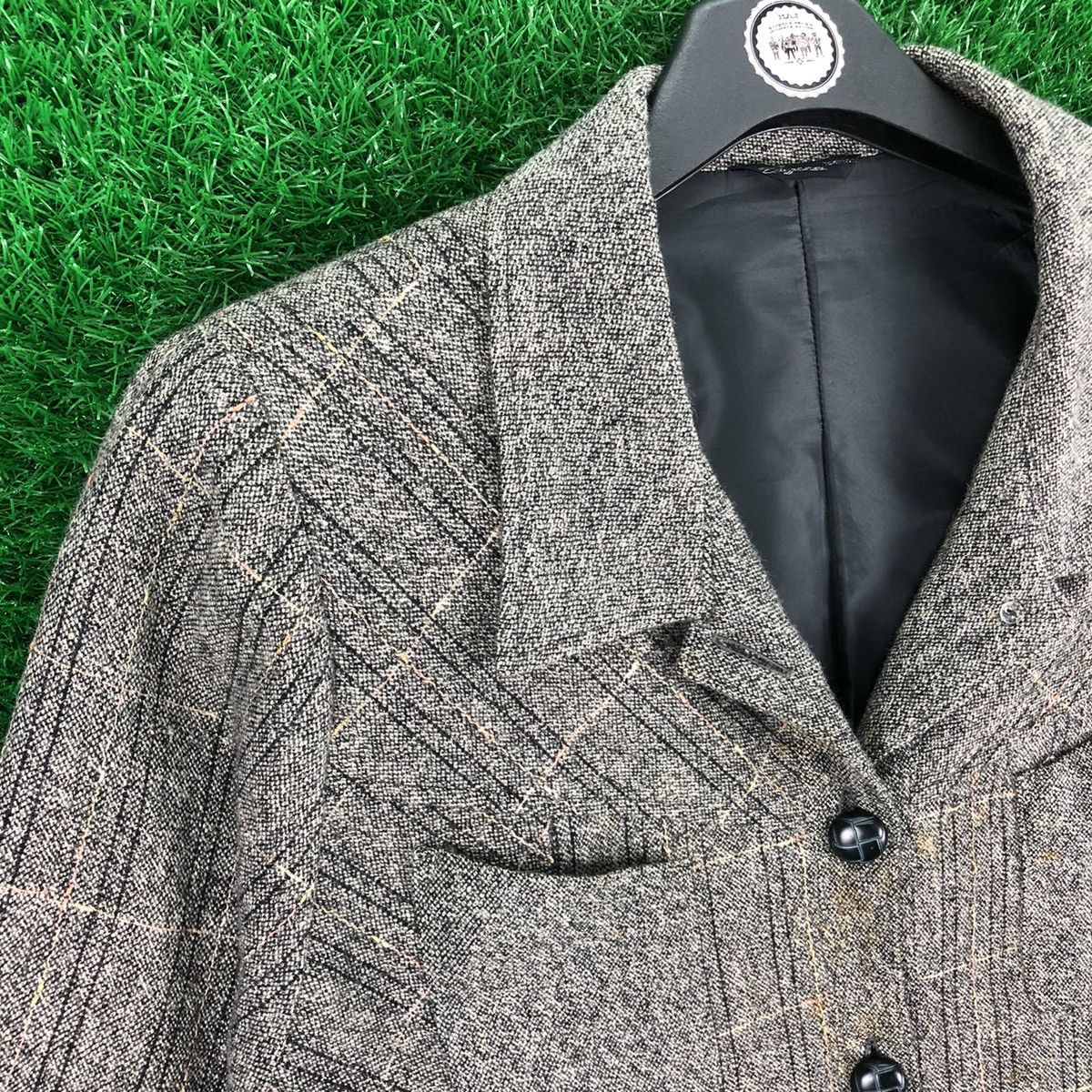 Japanese Brand Vintage 90's Wool Tartan Grey Check Women Jacket Size M / US 6-8 / IT 42-44 - 2 Thumbnail