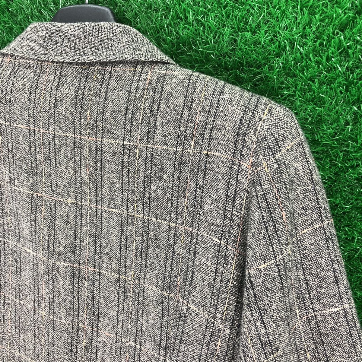 Japanese Brand Vintage 90's Wool Tartan Grey Check Women Jacket Size M / US 6-8 / IT 42-44 - 5 Thumbnail