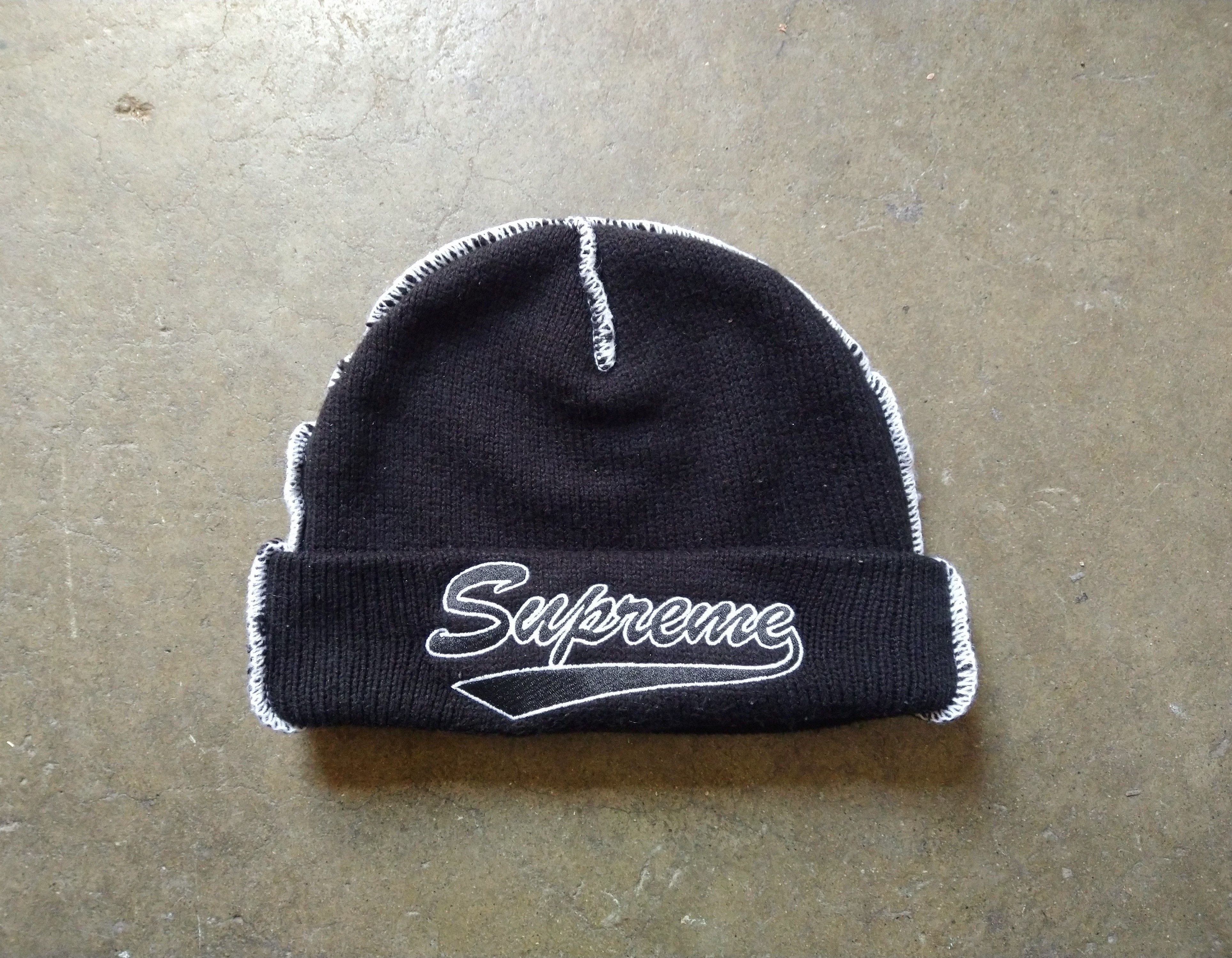 Supreme 2024 Contrast Stich Beanie (FW22) “Black”