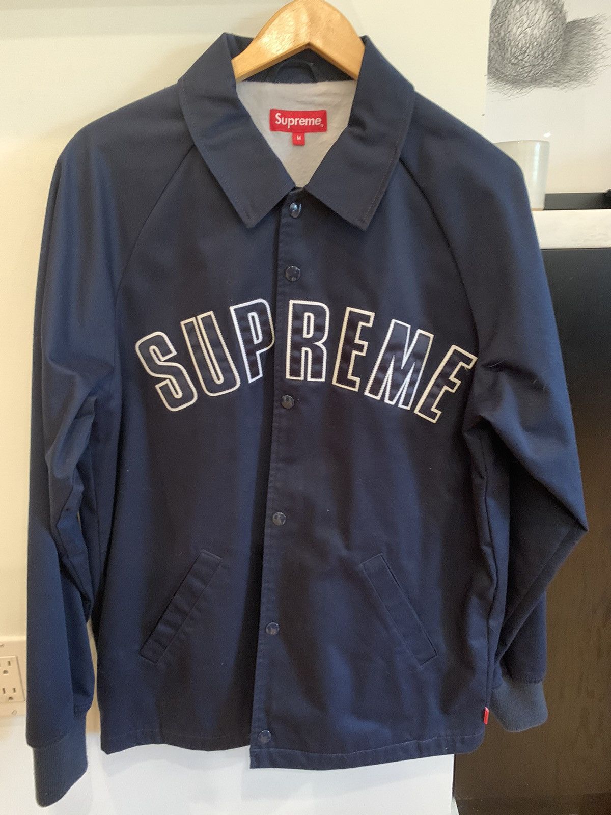 Pre-owned Supreme Arc Logo Coaches Jacket In Navy | ModeSens