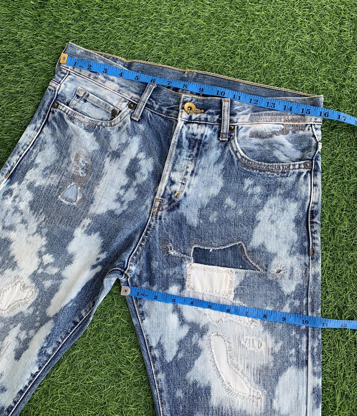Denime Rare H&N Distressed Bleach Jeans Size US 29 - 8 Thumbnail