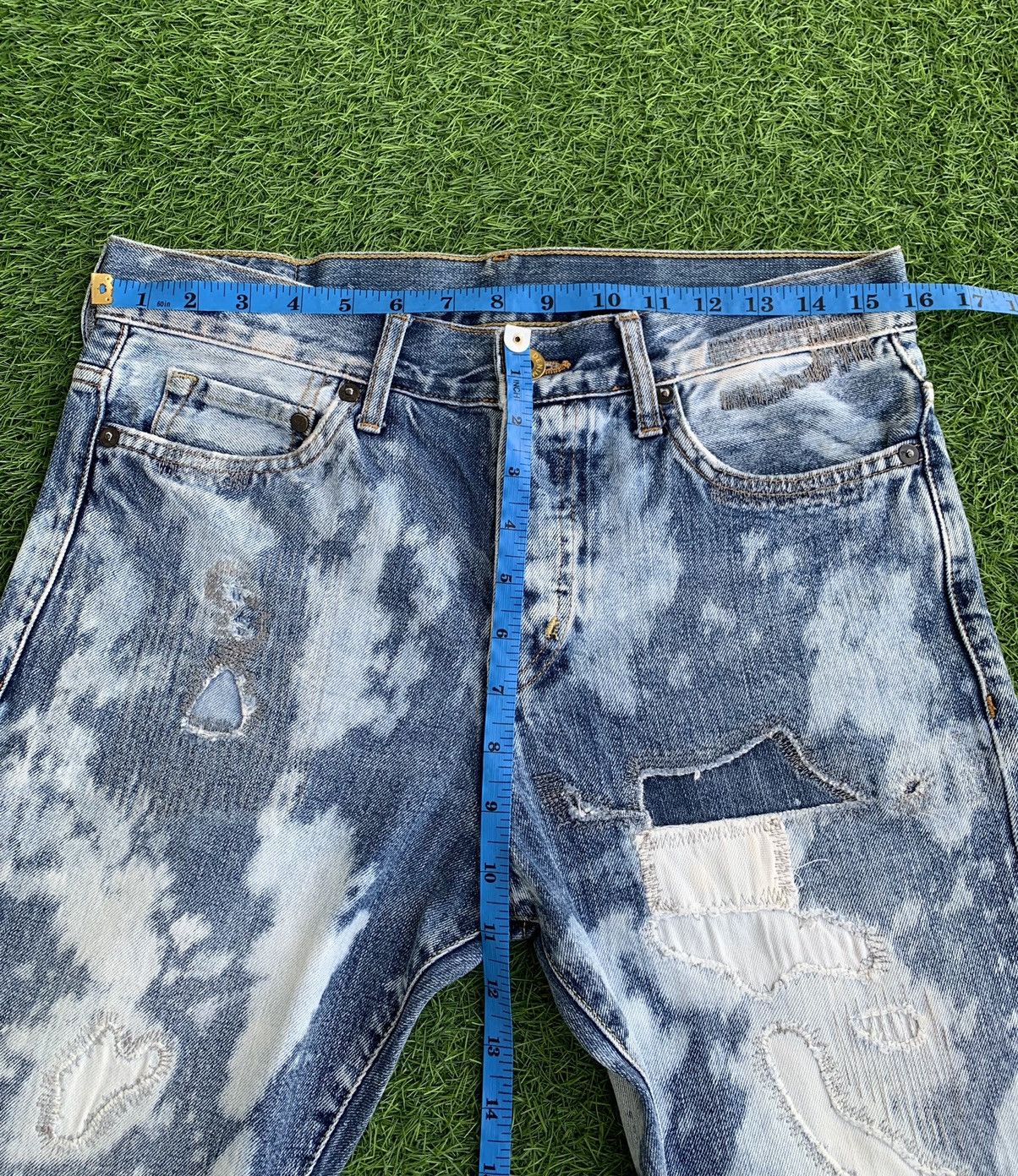 Denime Rare H&N Distressed Bleach Jeans Size US 29 - 9 Thumbnail