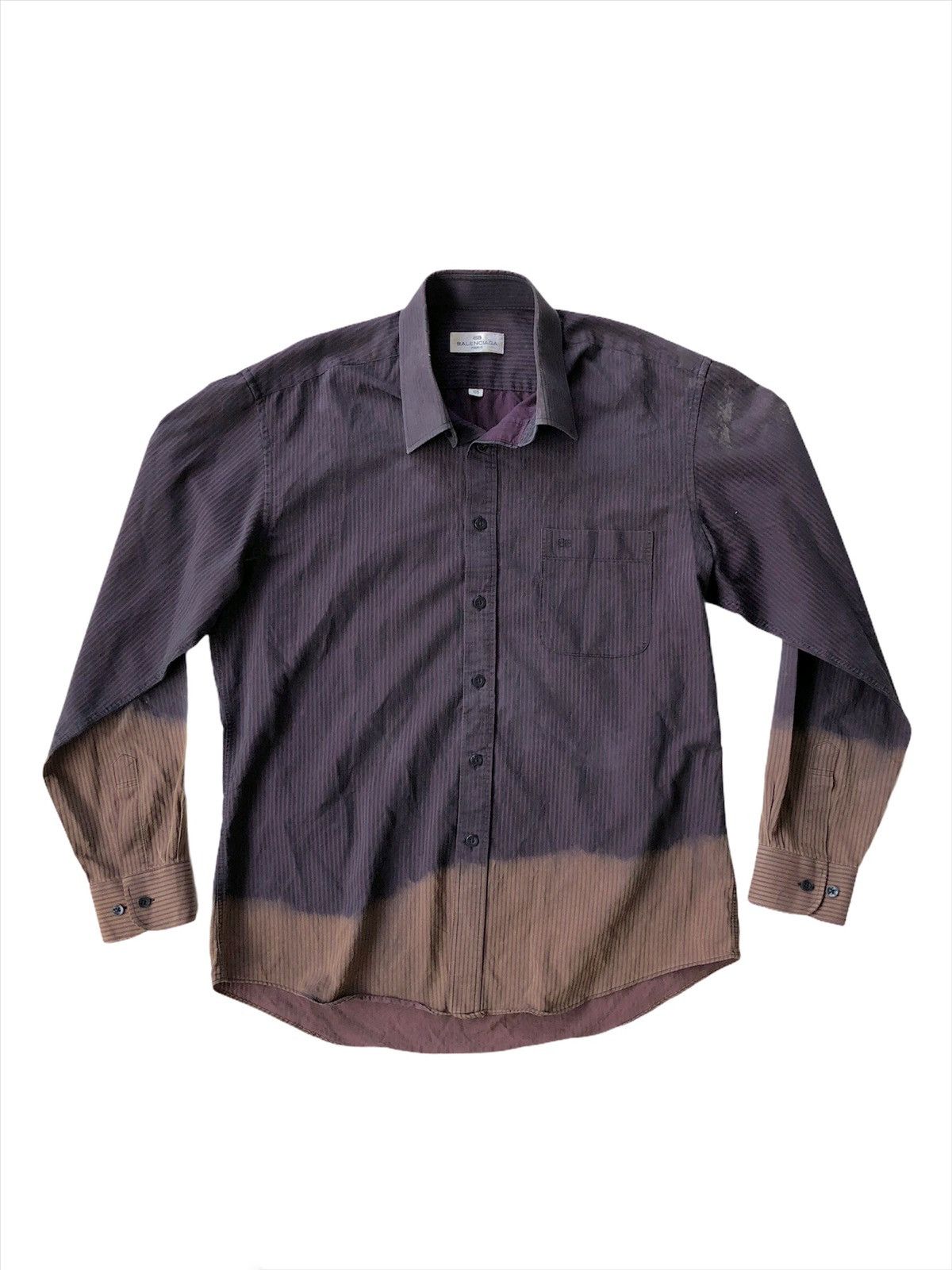 Balenciaga GRAIL🔥OG Balenciaga Dip Dyes Striped Button Up Shirt Size US L / EU 52-54 / 3 - 1 Thumbnail