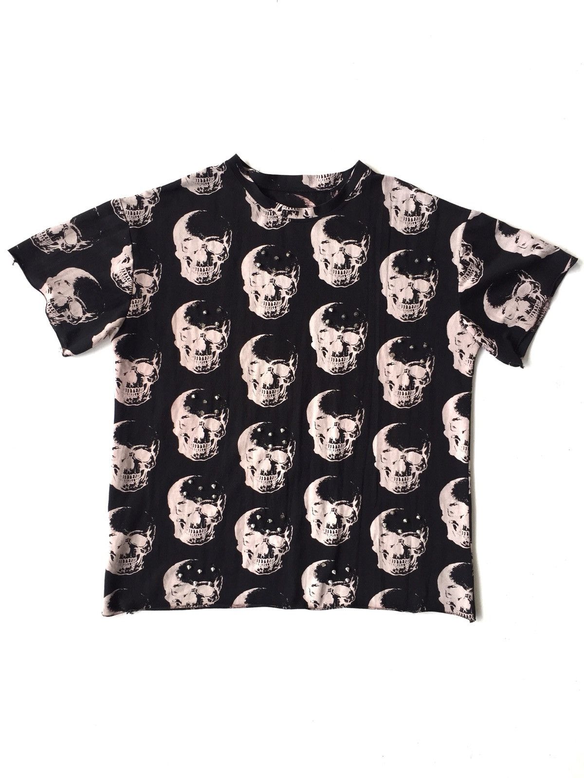 Skull Jeans by an Alchemist Japan 💀 Overprinted Stud Goth Distressed Shirt Size US L / EU 52-54 / 3 - 2 Thumbnail