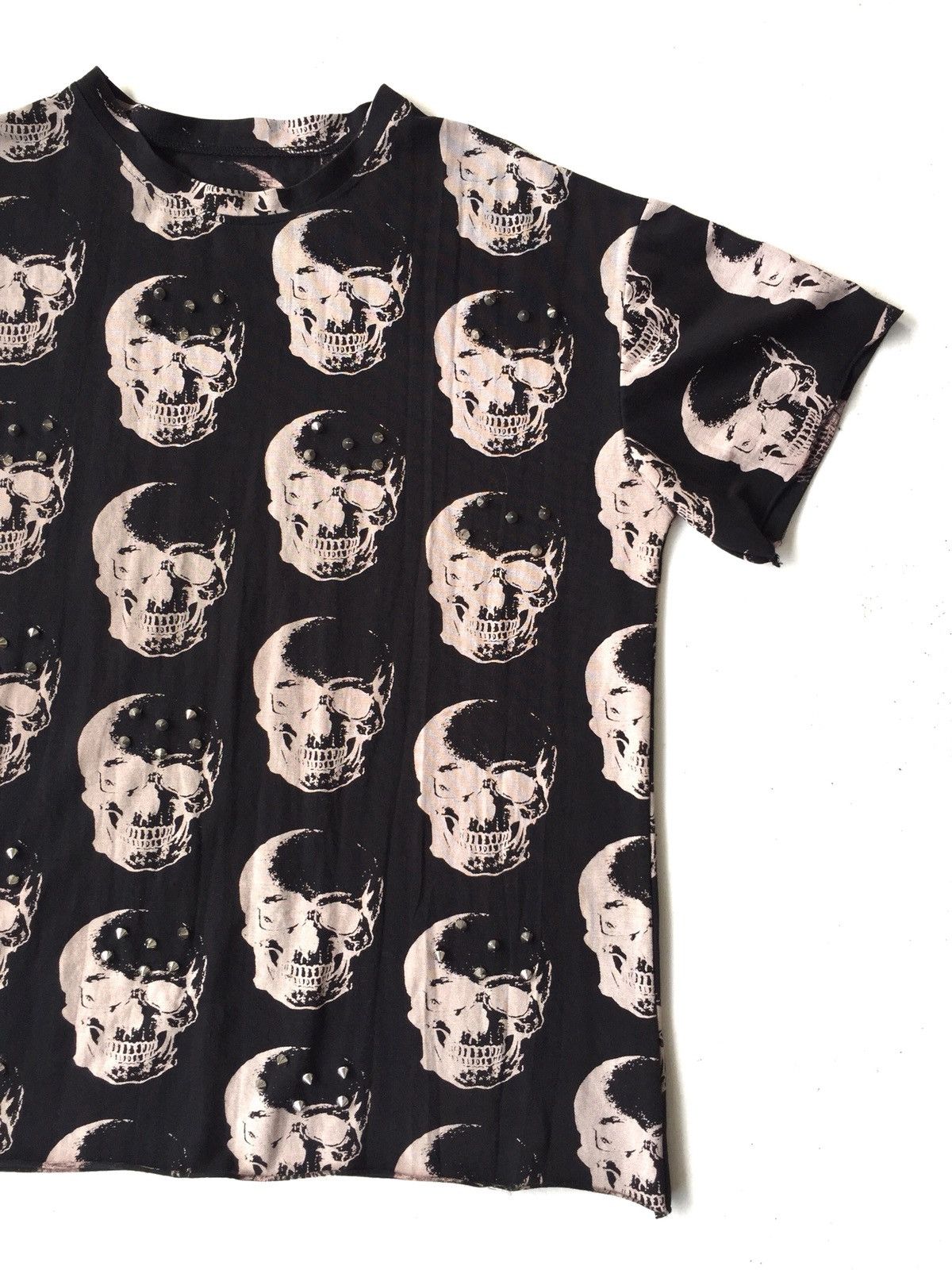 Skull Jeans by an Alchemist Japan 💀 Overprinted Stud Goth Distressed Shirt Size US L / EU 52-54 / 3 - 1 Thumbnail