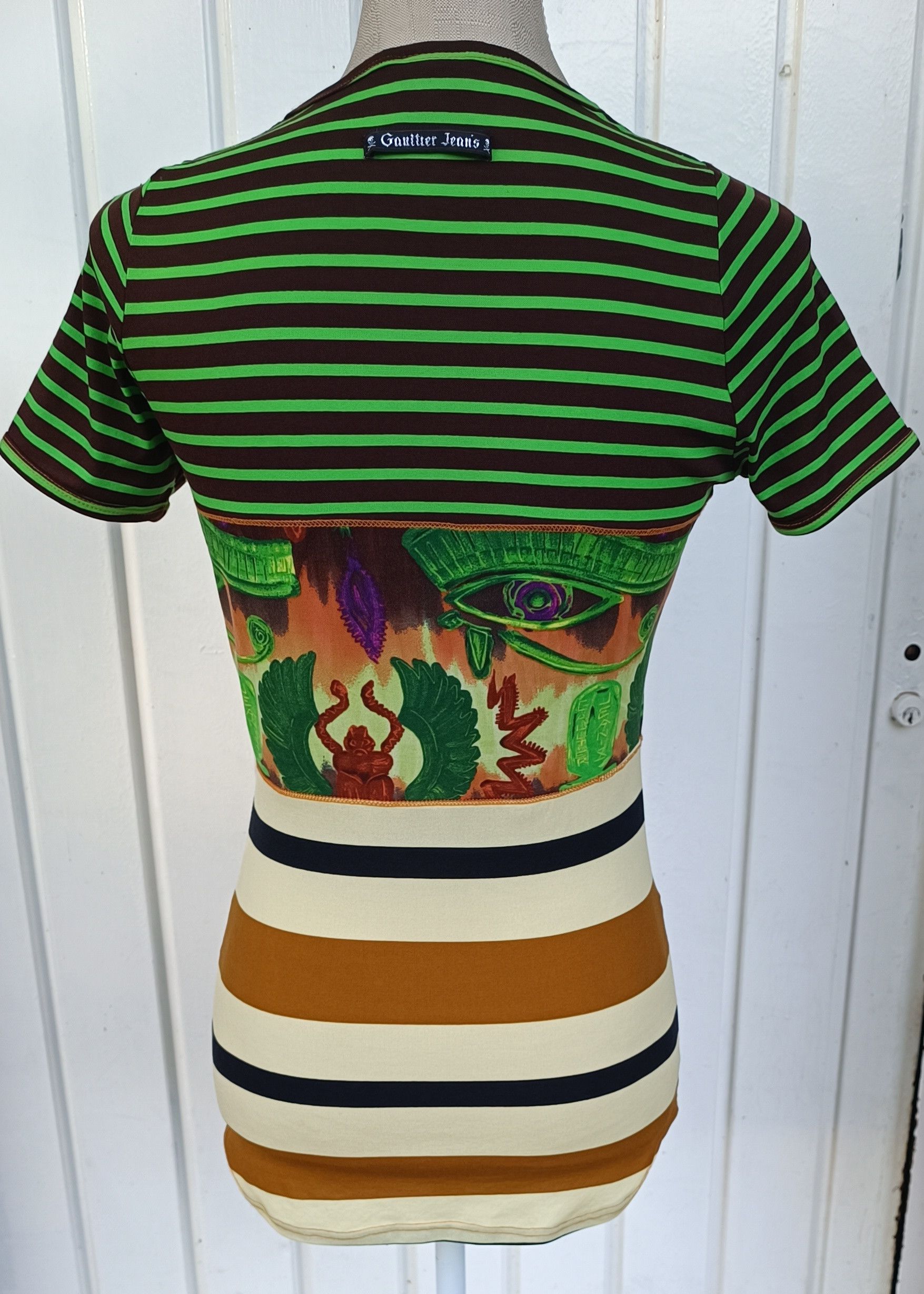 Jean Paul Gaultier 90's - Egyptian hieroglyphics-inspired motifs top Size M / US 6-8 / IT 42-44 - 2 Thumbnail