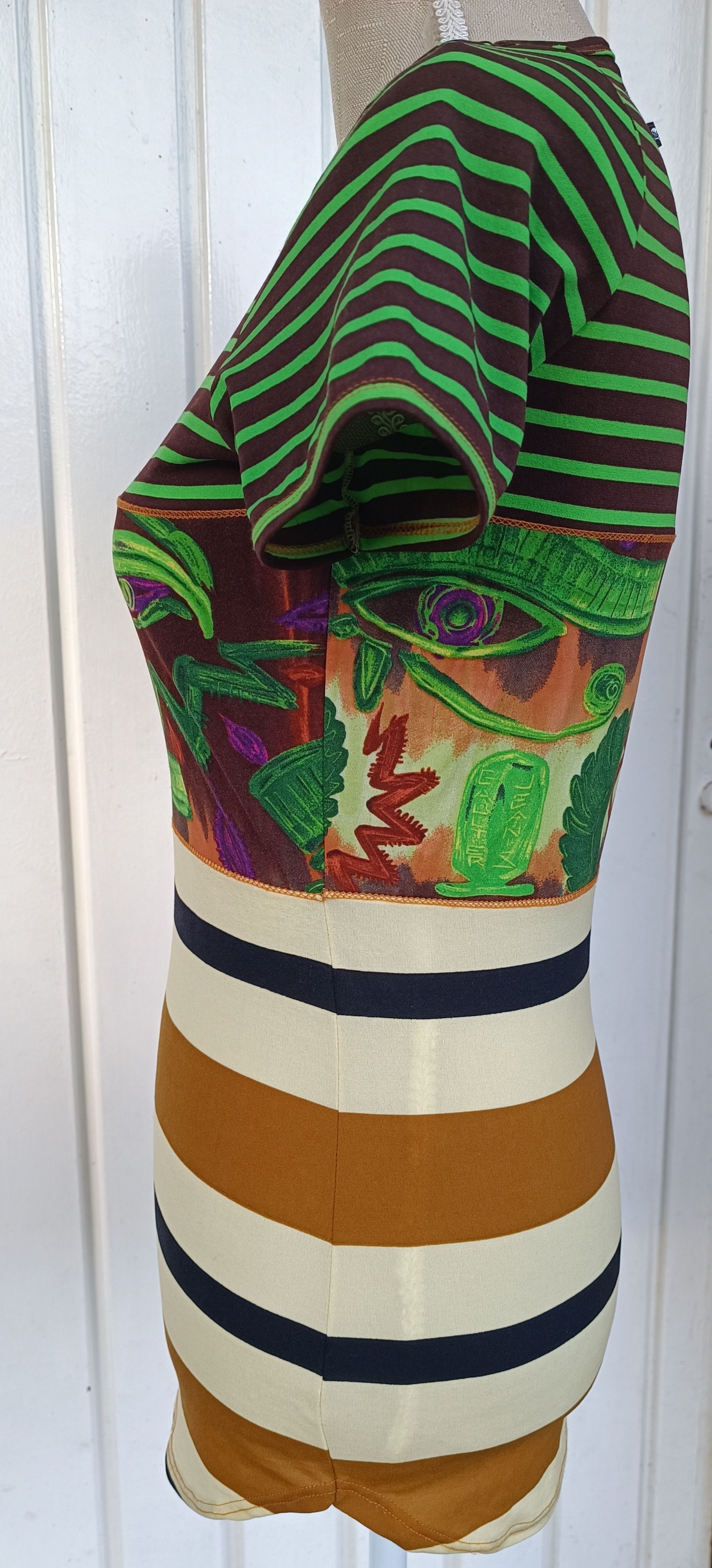 Jean Paul Gaultier 90's - Egyptian hieroglyphics-inspired motifs top Size M / US 6-8 / IT 42-44 - 4 Thumbnail
