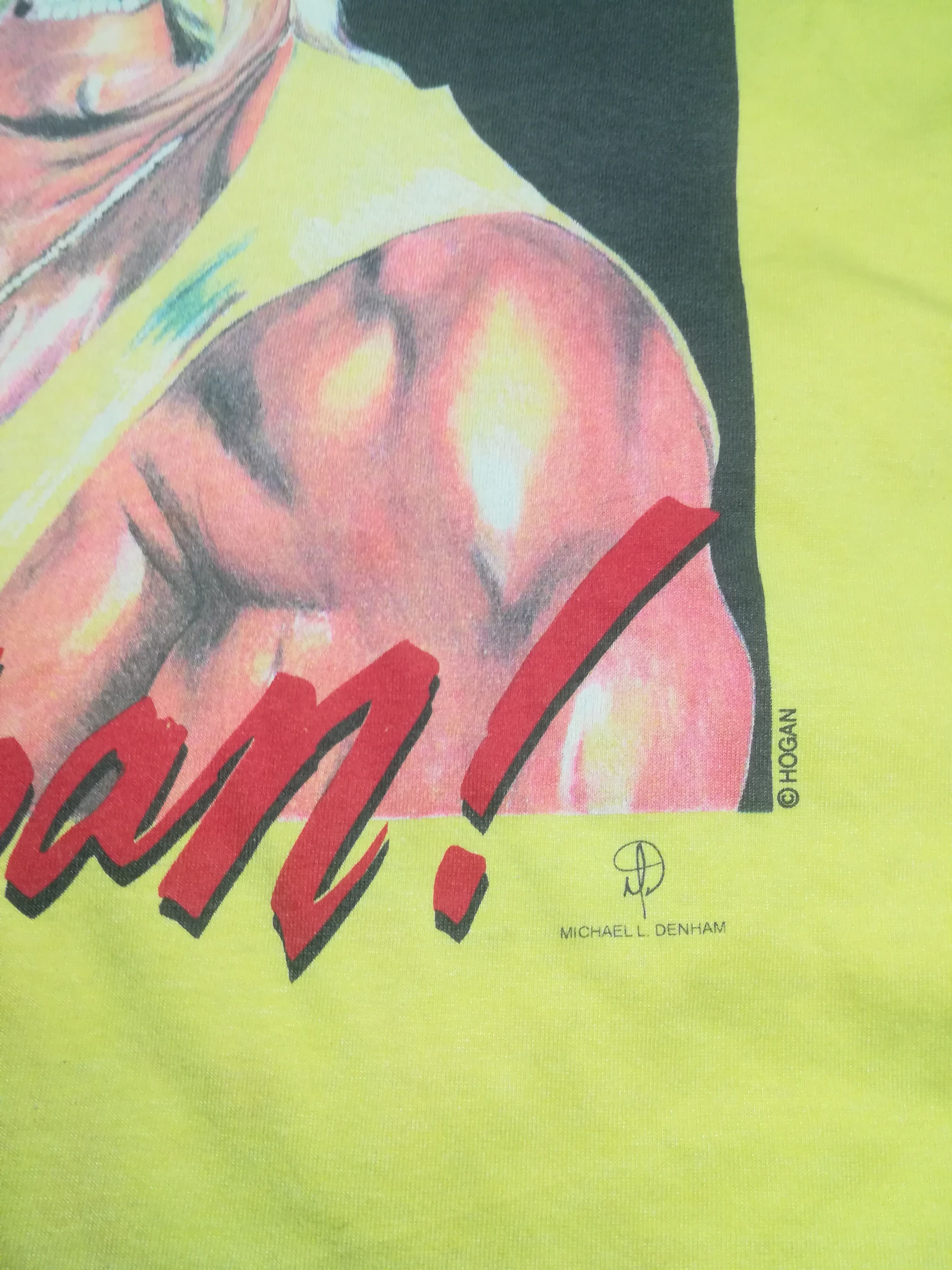 Vintage Vintage Rare HULK HOGAN by Michael L. Denham Tshirt Size US L / EU 52-54 / 3 - 3 Thumbnail