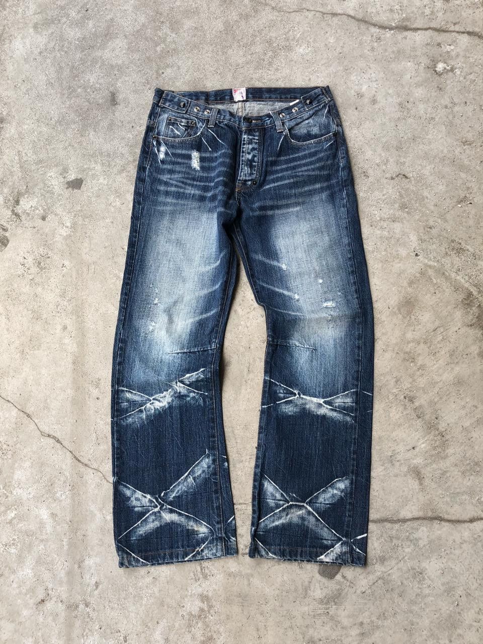 If Six Was Nine × Le Grande Bleu (L.G.B.) × Prps Prps Japan Distressed Denim Washed Size US 32 / EU 48 - 1 Thumbnail