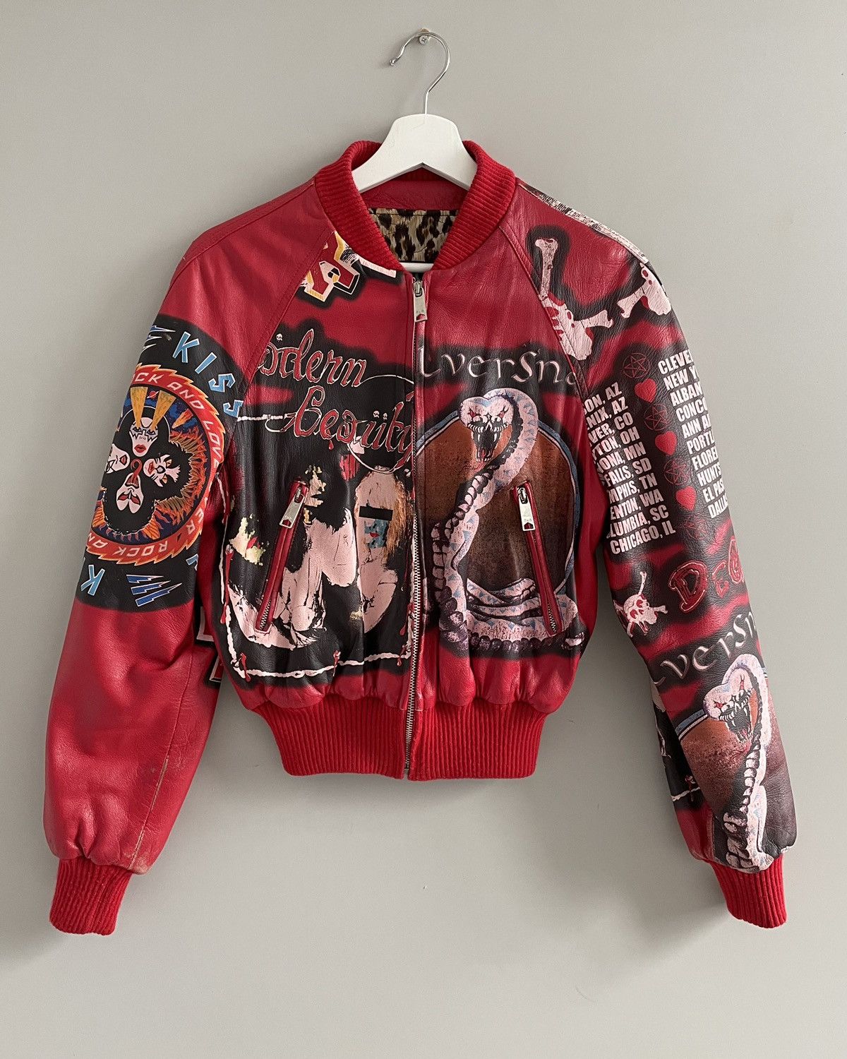 Dolce & Gabbana Leather Club Lounge Black Red Jacket main image 1