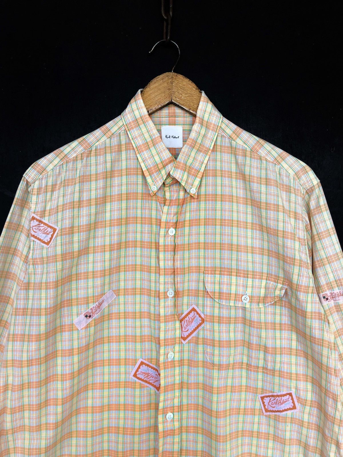 image of Hollywood Ranch&market x Karl Helmut Patchwork Check Oversized Flannel, Men's (Size Large)