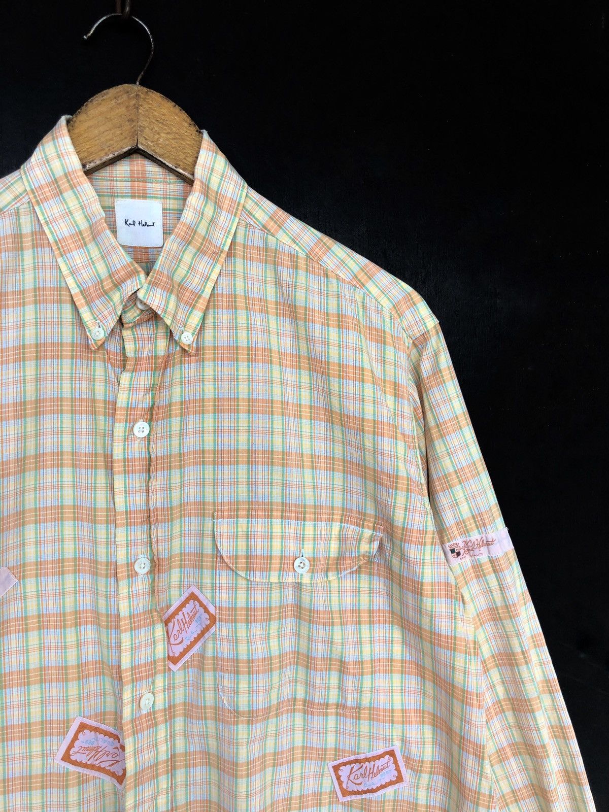 HOLLYWOOD RANCH MARKET Karl Helmut 🇯🇵 Patchwork Check Oversized Flannel Size US L / EU 52-54 / 3 - 3 Thumbnail