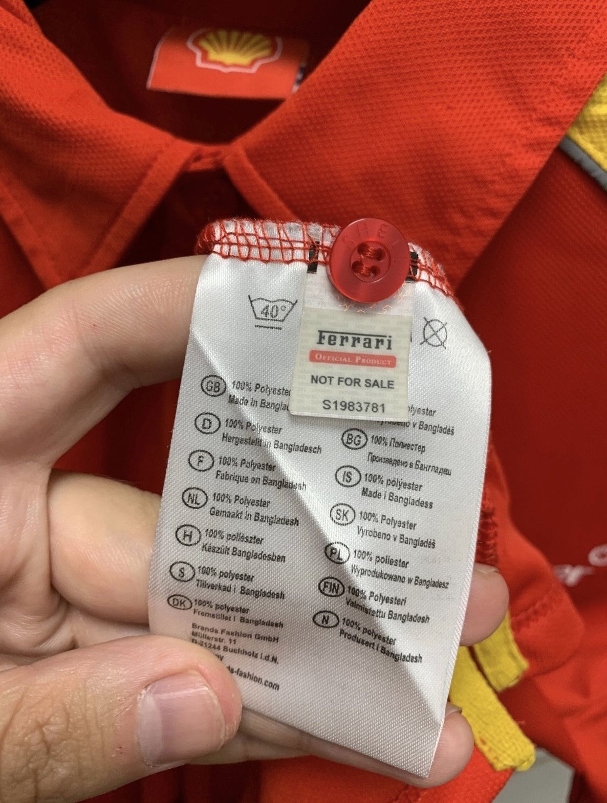 Ferrari Ferrari shell big logo red polo L size red vintage Size US L / EU 52-54 / 3 - 6 Thumbnail
