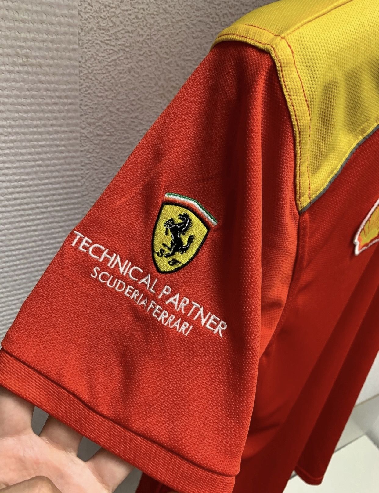 Ferrari Ferrari shell big logo red polo L size red vintage Size US L / EU 52-54 / 3 - 7 Thumbnail