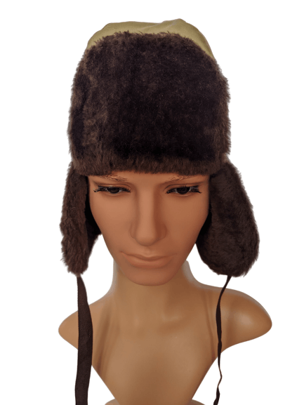 Vintage Ushanka fur hats military olive green