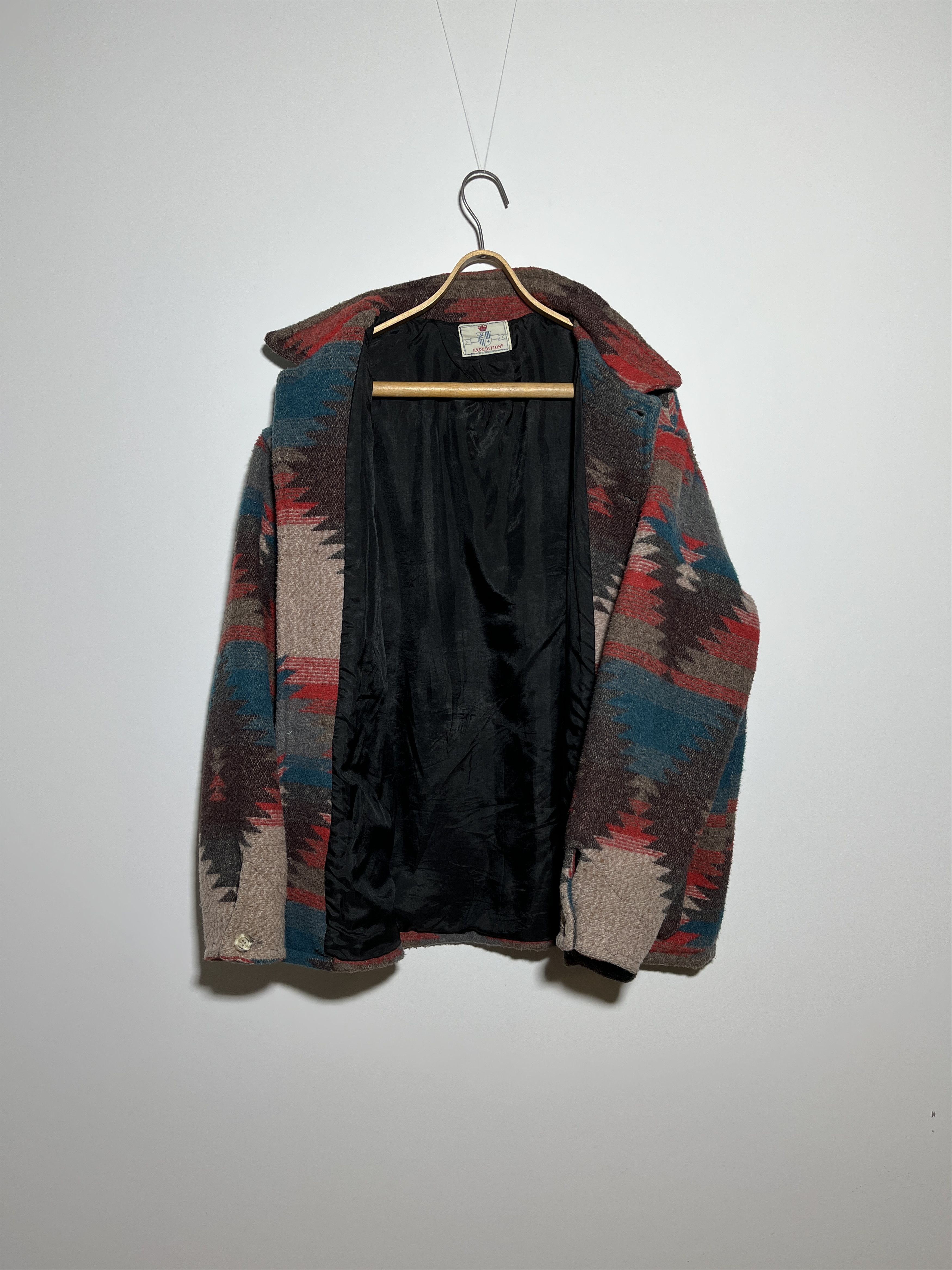 Native × Vintage Vintage 90s Aztec Pattern Wool Coat Jacket Size L Size US L / EU 52-54 / 3 - 4 Thumbnail
