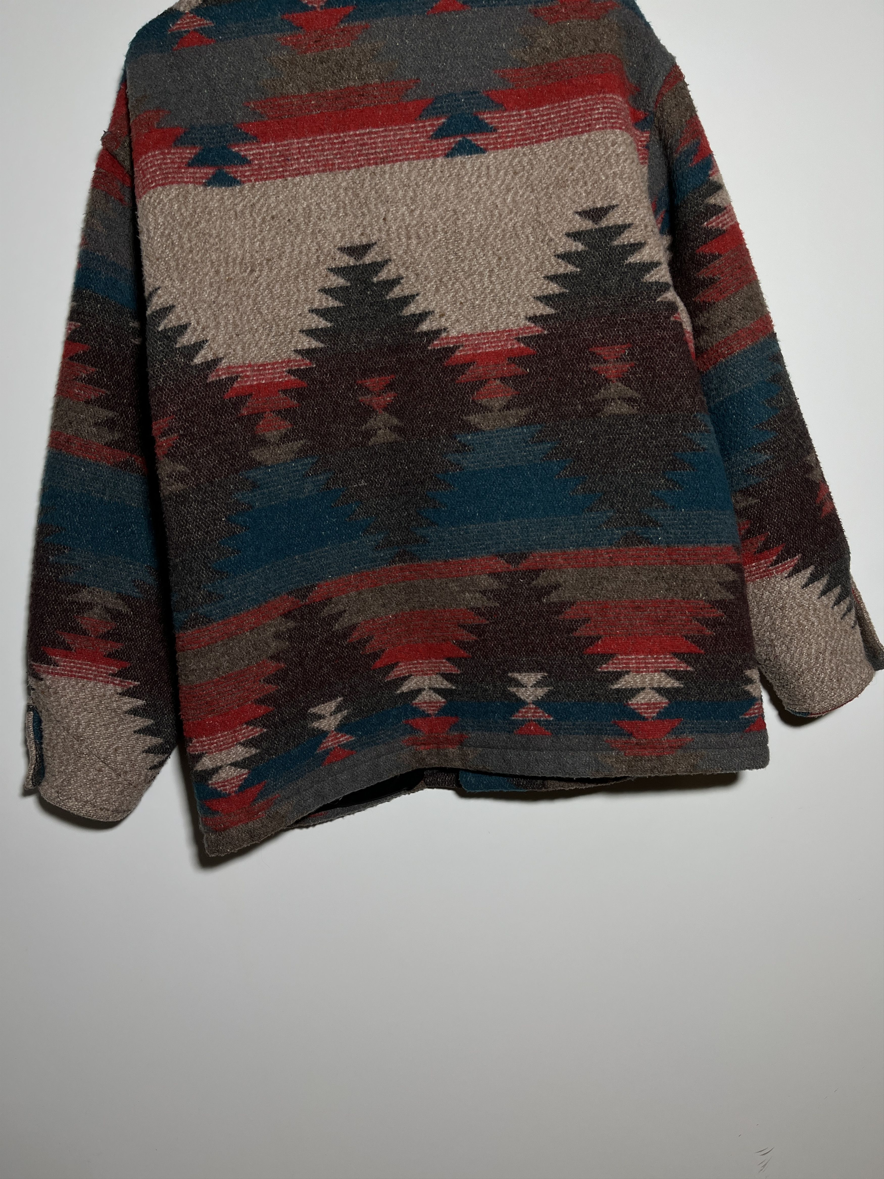Native × Vintage Vintage 90s Aztec Pattern Wool Coat Jacket Size L Size US L / EU 52-54 / 3 - 9 Thumbnail