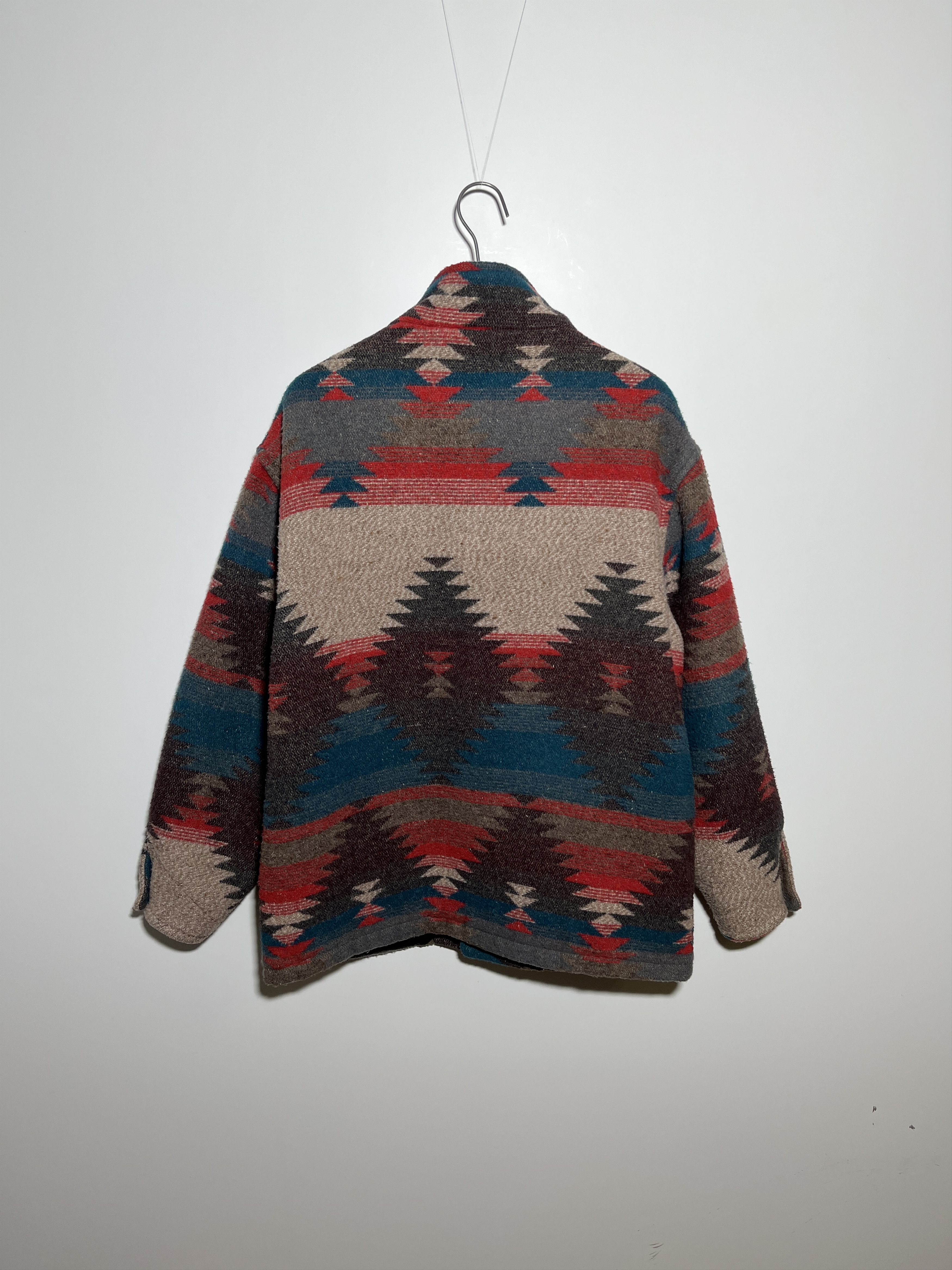 Native × Vintage Vintage 90s Aztec Pattern Wool Coat Jacket Size L Size US L / EU 52-54 / 3 - 2 Thumbnail