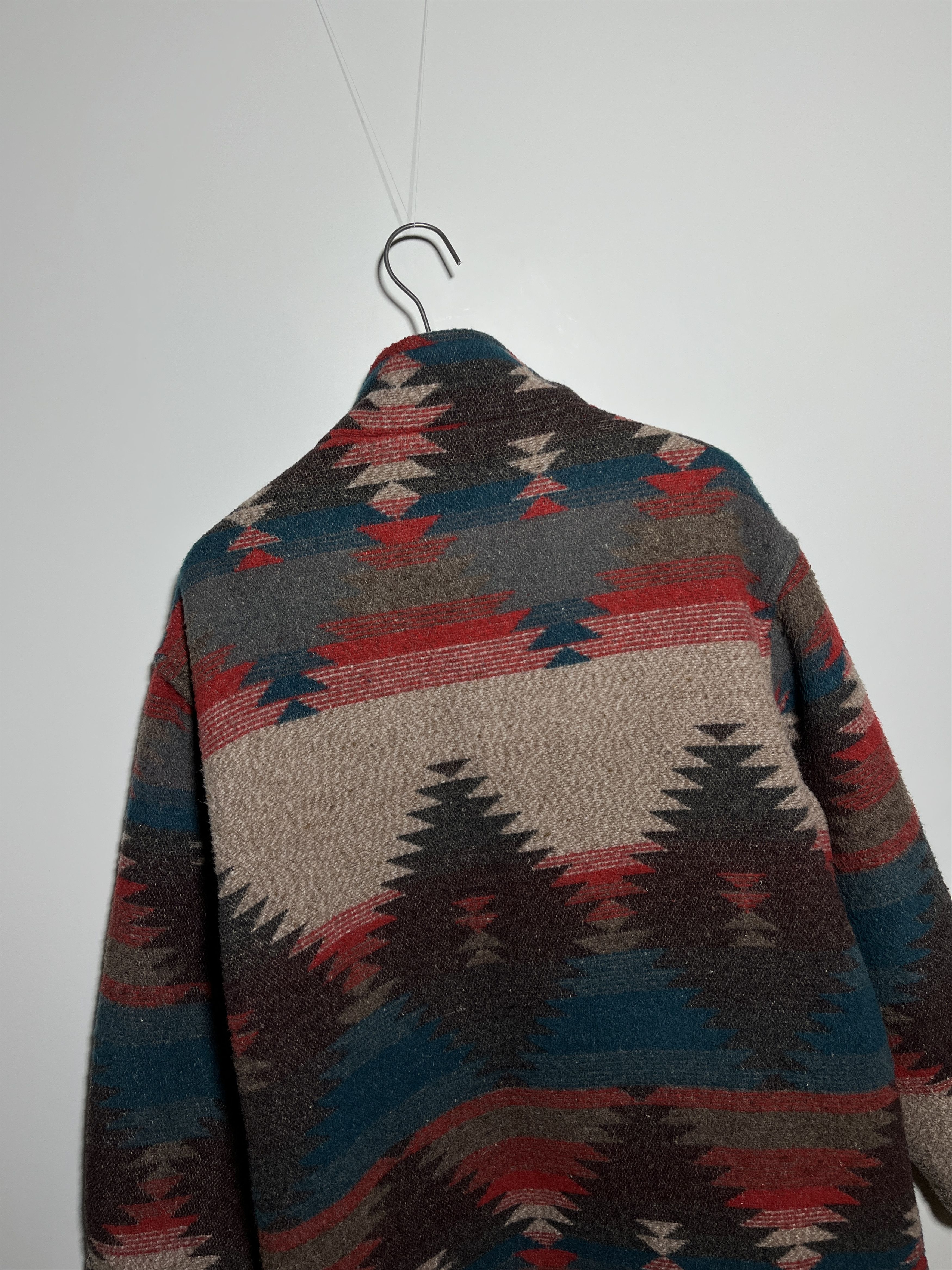 Native × Vintage Vintage 90s Aztec Pattern Wool Coat Jacket Size L Size US L / EU 52-54 / 3 - 8 Thumbnail