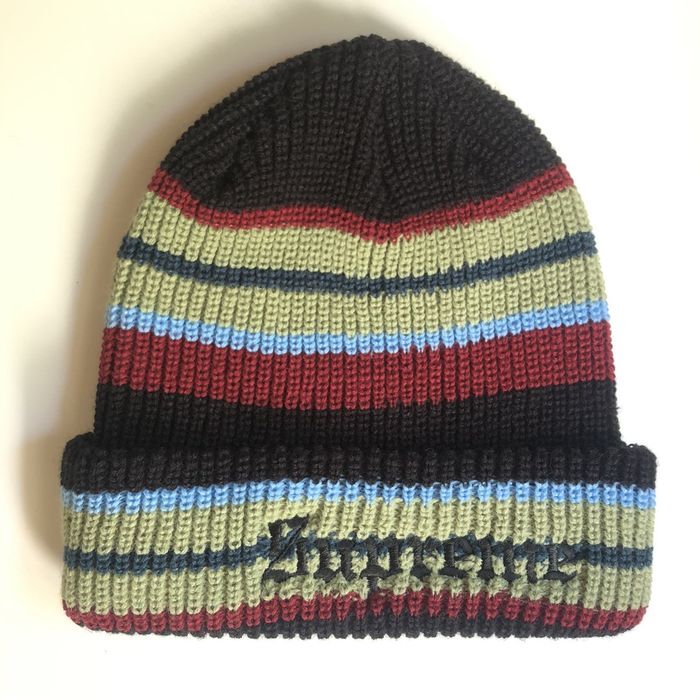 Supreme FW18 Bright Stripe Beanie (Small defect) | Grailed