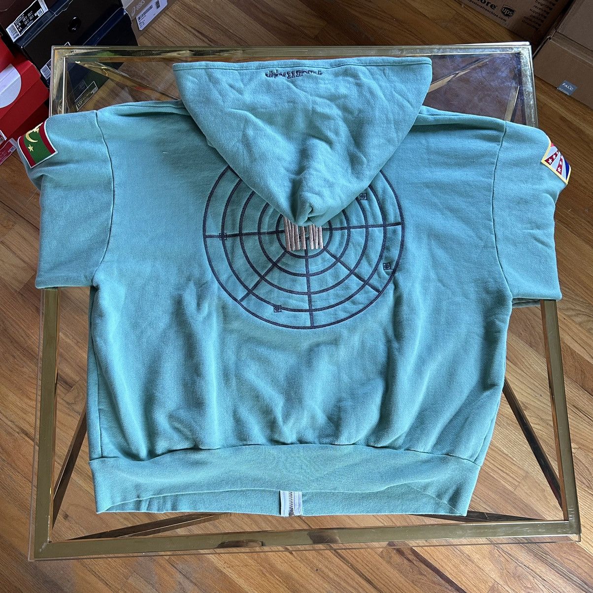 Aris Tatalovich × murd333r.fm PEACEMAKER BOXY CROPPED HEAVYWEiGHT ZiP UP HOODiE GREEN Size US L / EU 52-54 / 3 - 12 Thumbnail