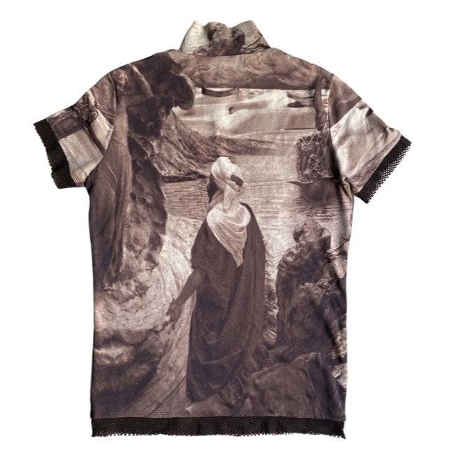 Jean Paul Gaultier JPG Nomad Mock Neck Net Hem T Shirt Size US S / EU 44-46 / 1 - 2 Thumbnail