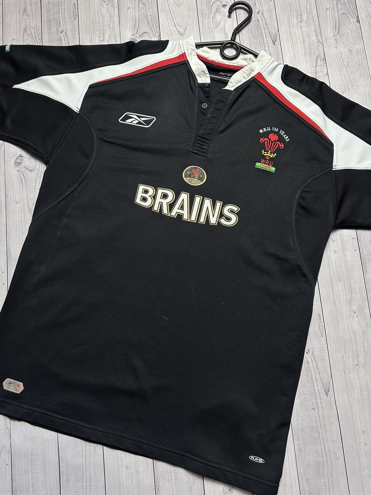 Reebok × Vintage Vintage Reebok Rugby Jersey wales 125 years black away Size US XXL / EU 58 / 5 - 2 Thumbnail